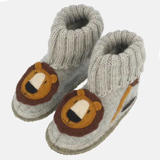 haflinger-h-ttenschuh-leo-kinder-hausschuh-schurwolle image 1