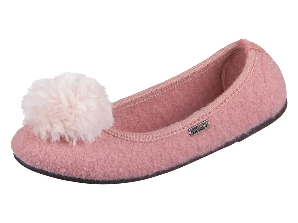 living-kitzb-hel-3812-ballerina-hausschuh-peach-schurwolle-slipper-damen image 1