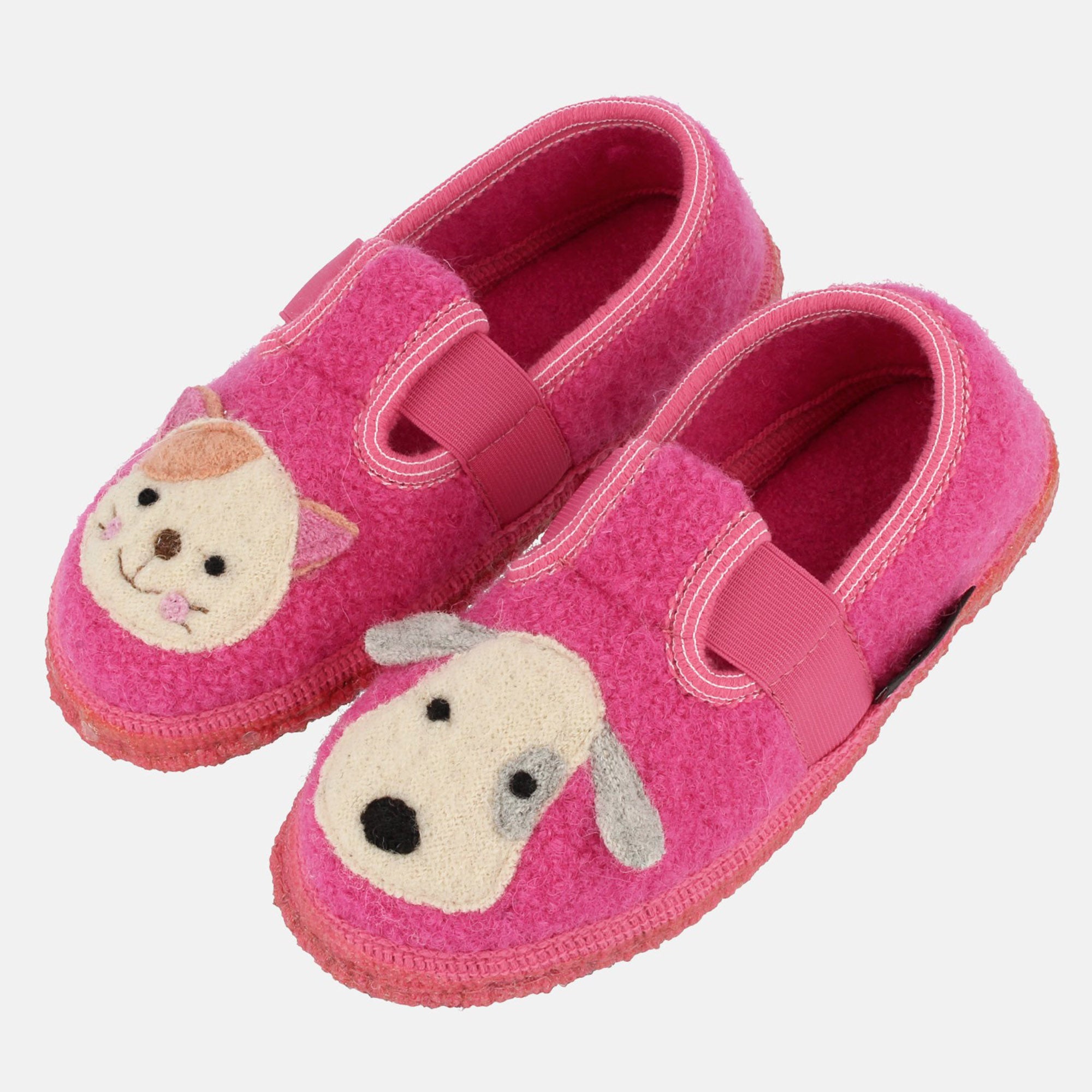 haflinger-slipper-pets-kinder-hausschuh-wollwalk-tiermotiv-mit-gummizug image 7