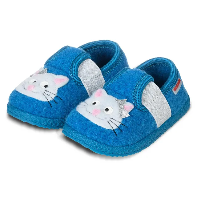 giesswein-trostadt-kinder-hausschuhe-schurwolle-katze-t-rkis image 1