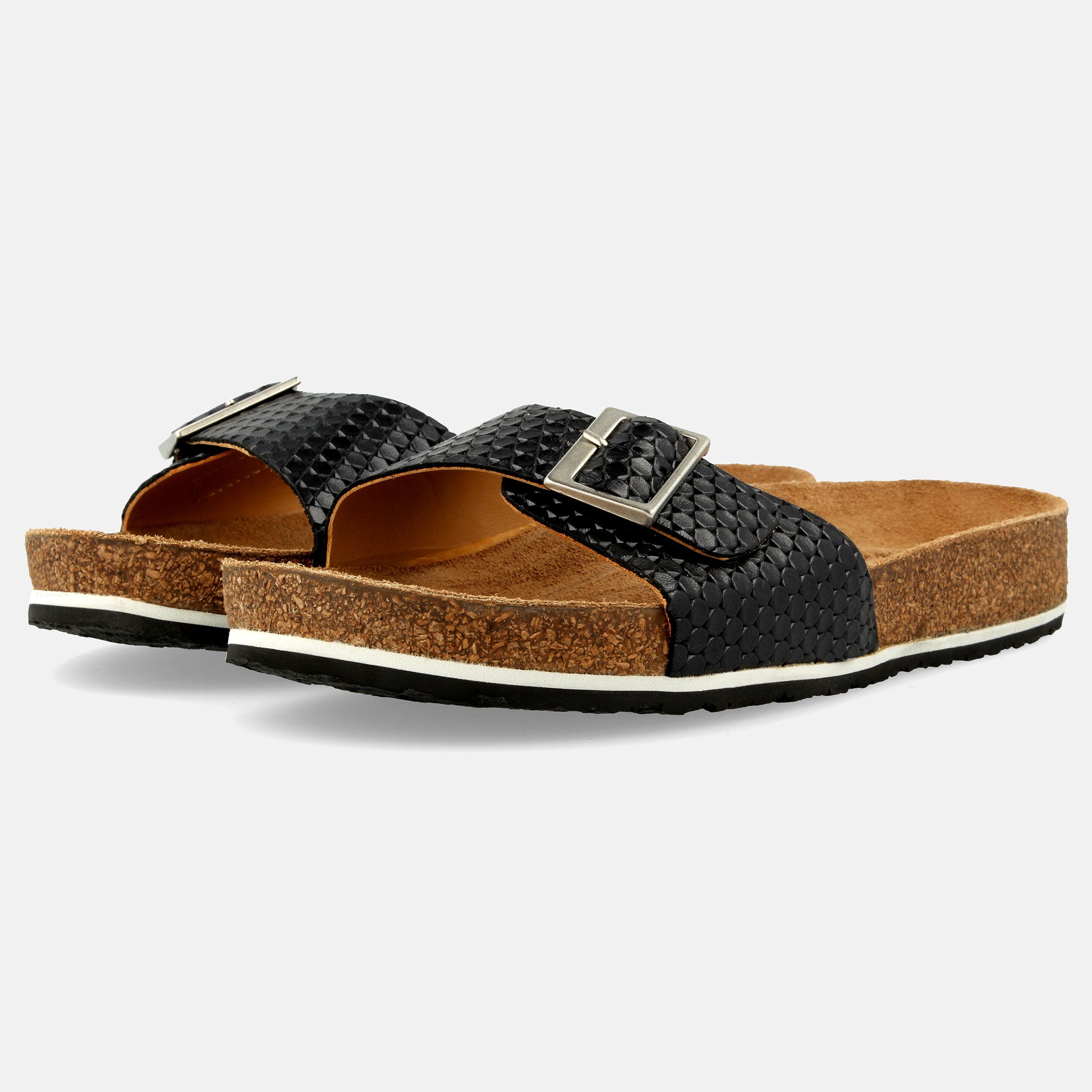 haflinger-gina-meriva-leder-pantolette-einriemer-strukturleder-perle image 3
