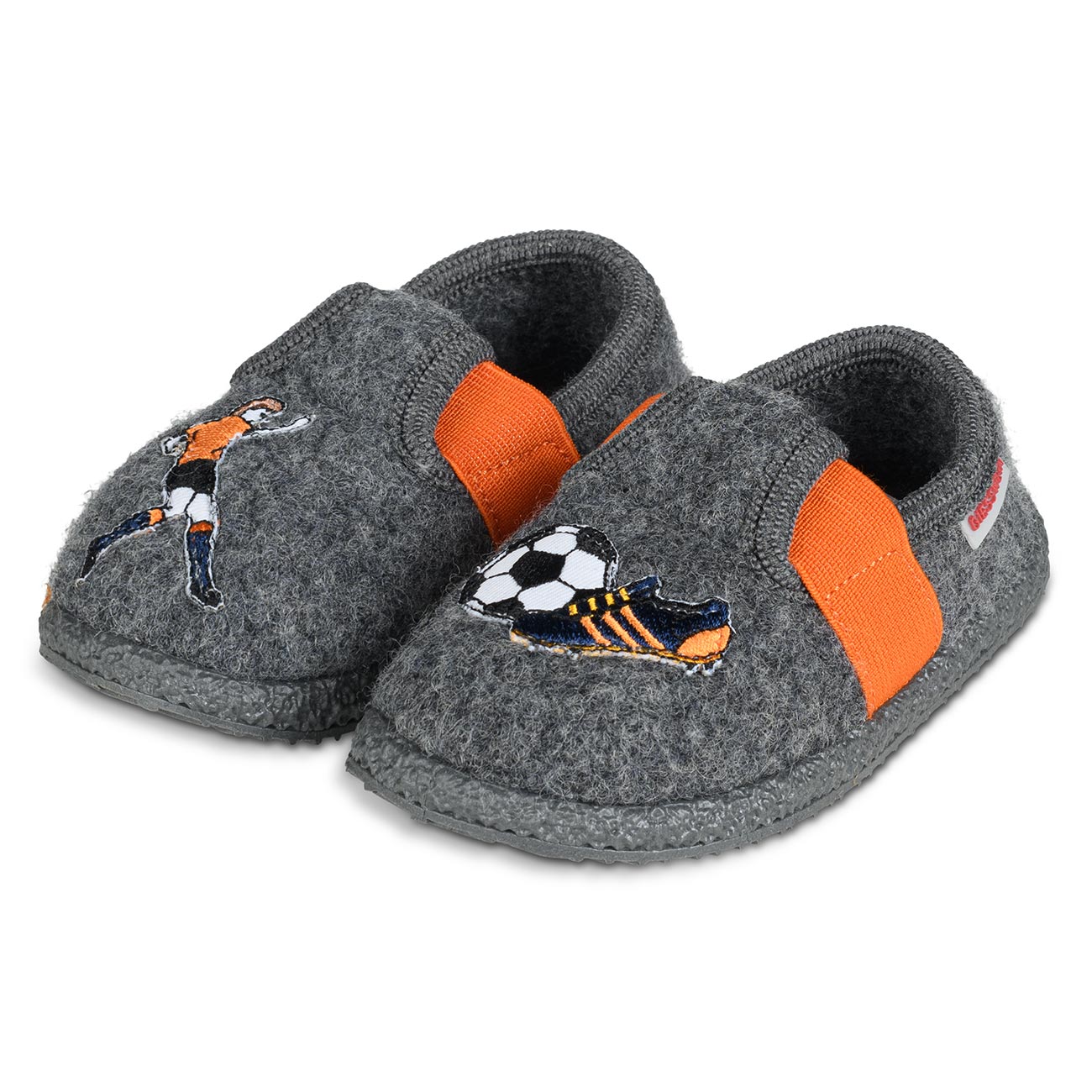 giesswein-tacherting-kinder-hausschuhe-wolle-grau-orange image 1