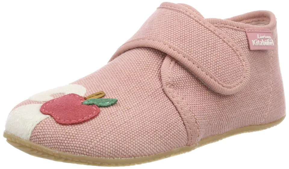 living-kitzb-hel-babyklettschuh-katze-und-apfel-m-dchen-hausschuhe image 1