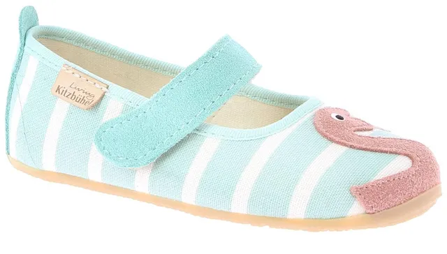 living-kitzb-hel-ballerina-flamingos-fresh-mint-hausschuhe-aus-baumwolle image 1
