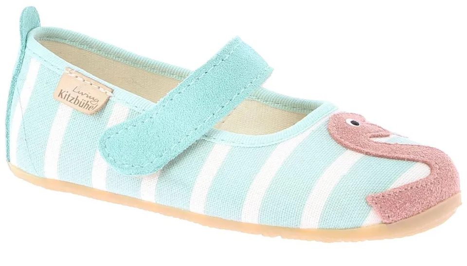 living-kitzb-hel-ballerina-flamingos-fresh-mint-hausschuhe-aus-baumwolle image 1