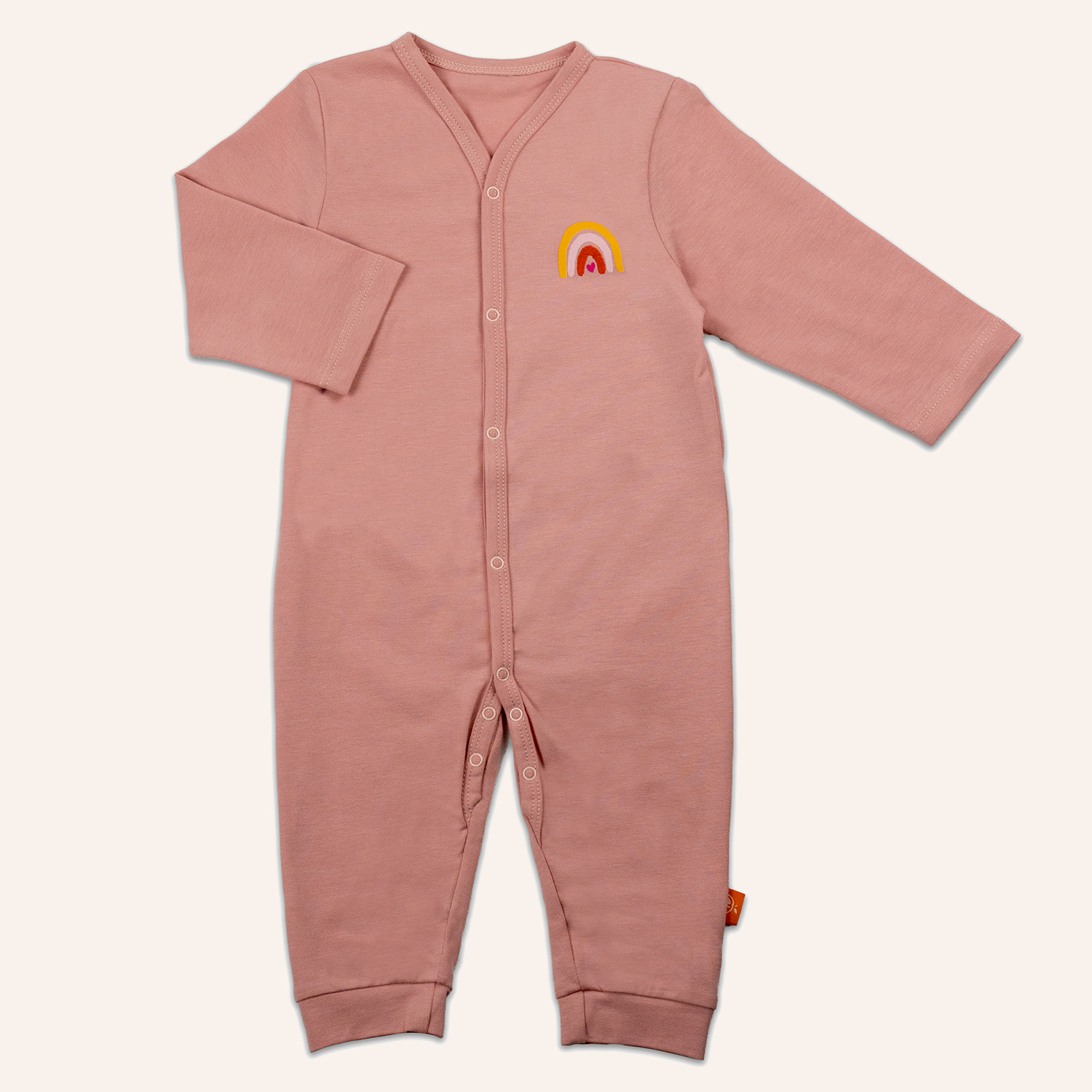 orangenkinder-regenbogen-reginchen-strampler-pink-baumwoll-jersey image 1