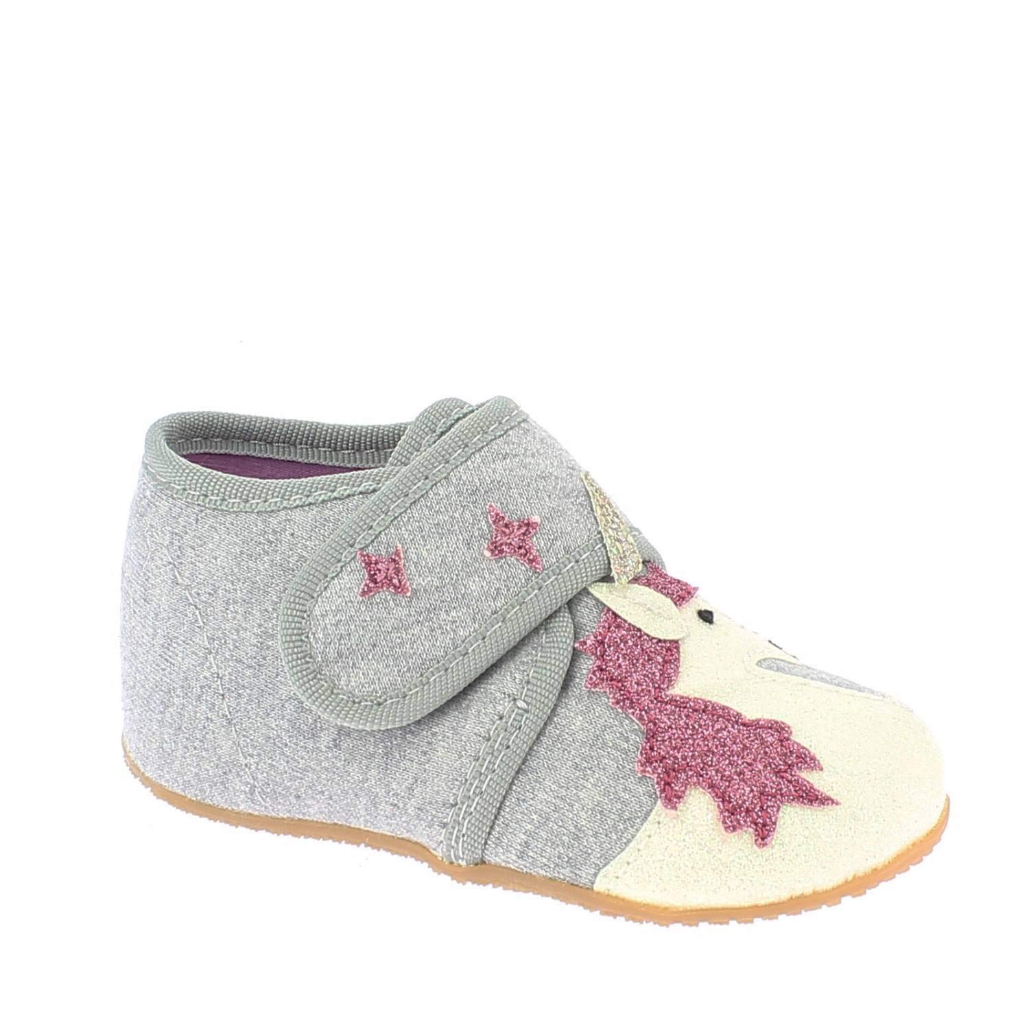 living-kitzb-hel-babyklettschuh-einhorn-regenbogen-m-dchen-hausschuhe image 1
