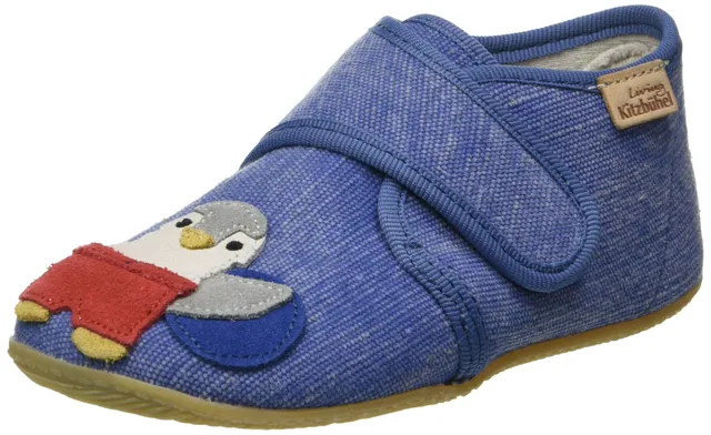 living-kitzb-hel-babyklettschuh-eisb-r-pinguin-recycled-cotton-hausschuh-jungen image 1