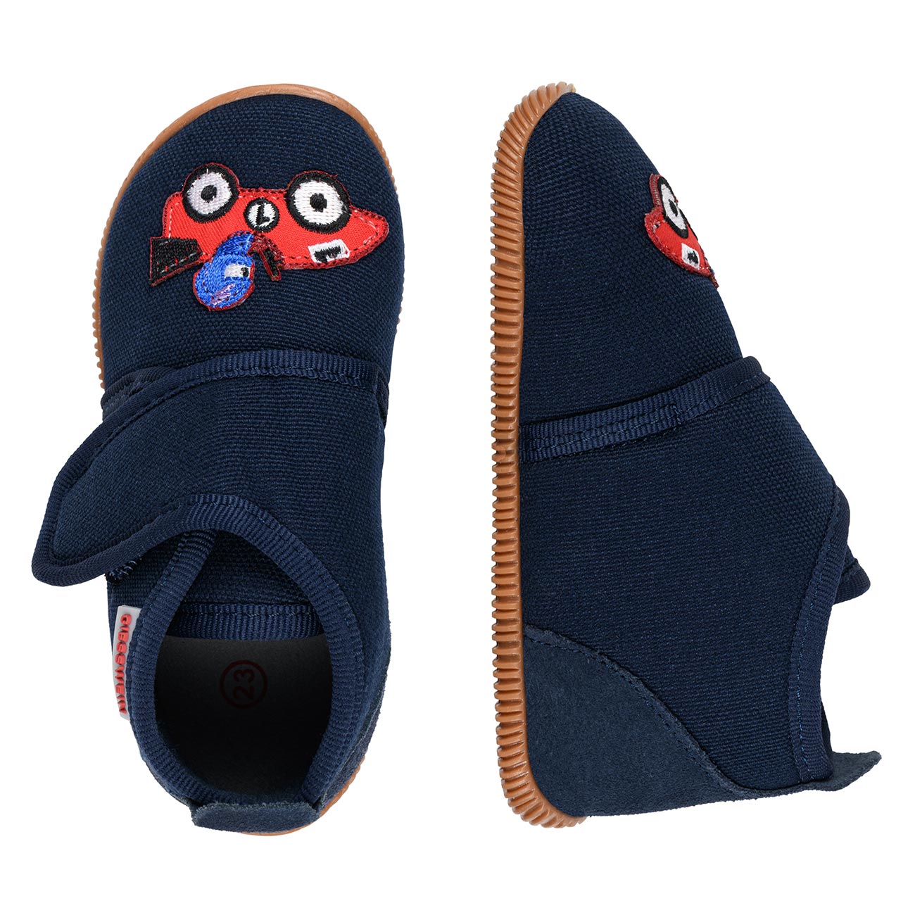 giesswein-saarlouis-slim-fit-kinder-hausschuh-wolle-blau-klett image 3