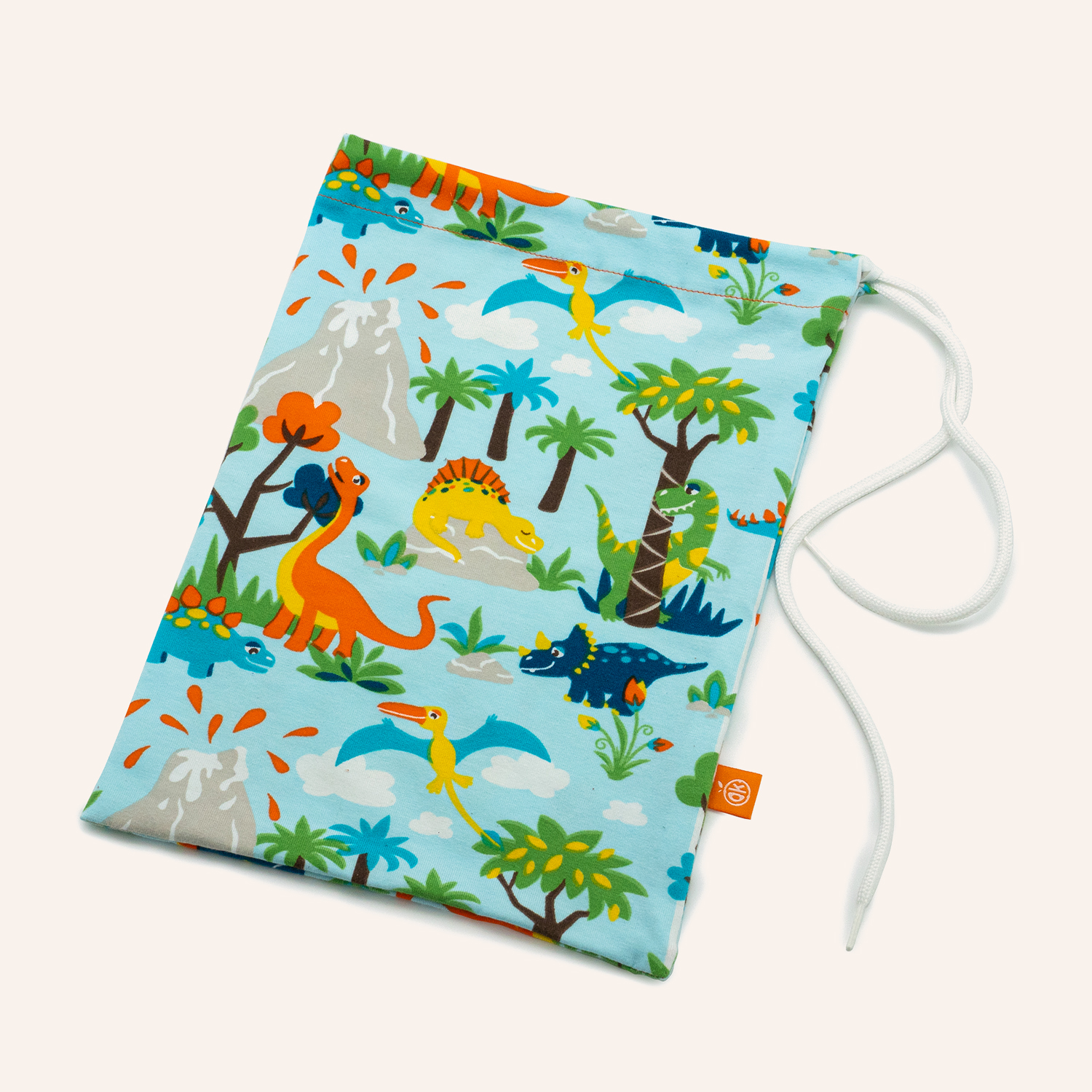orangenkinder-stoff-geschenkbeutel-dino-stoffbeutel-f-r-kita image 1