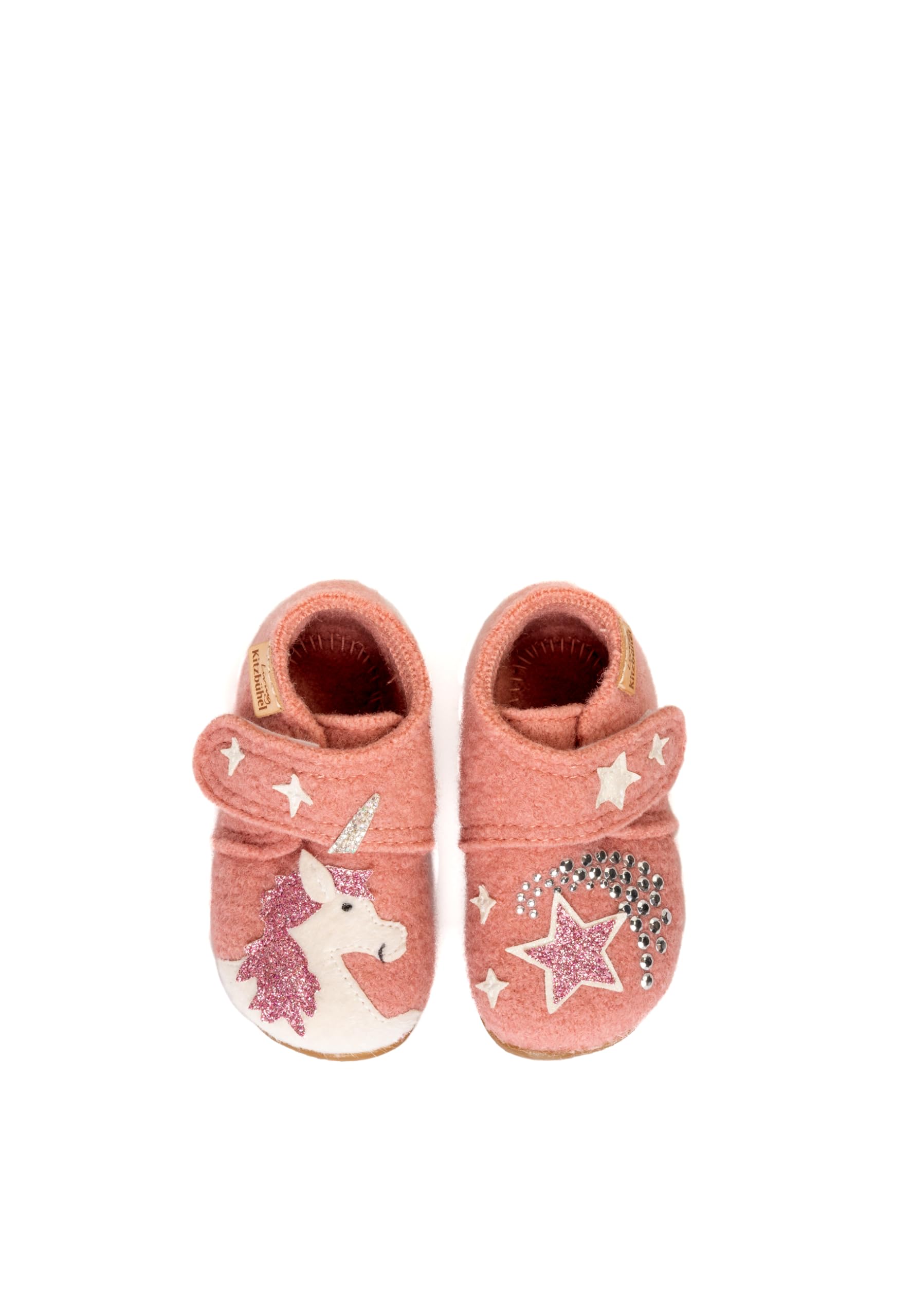 living-kitzb-hel-einhorn-stern-baby-hausschuh-krabbelschuh-aus-schurwolle image 2
