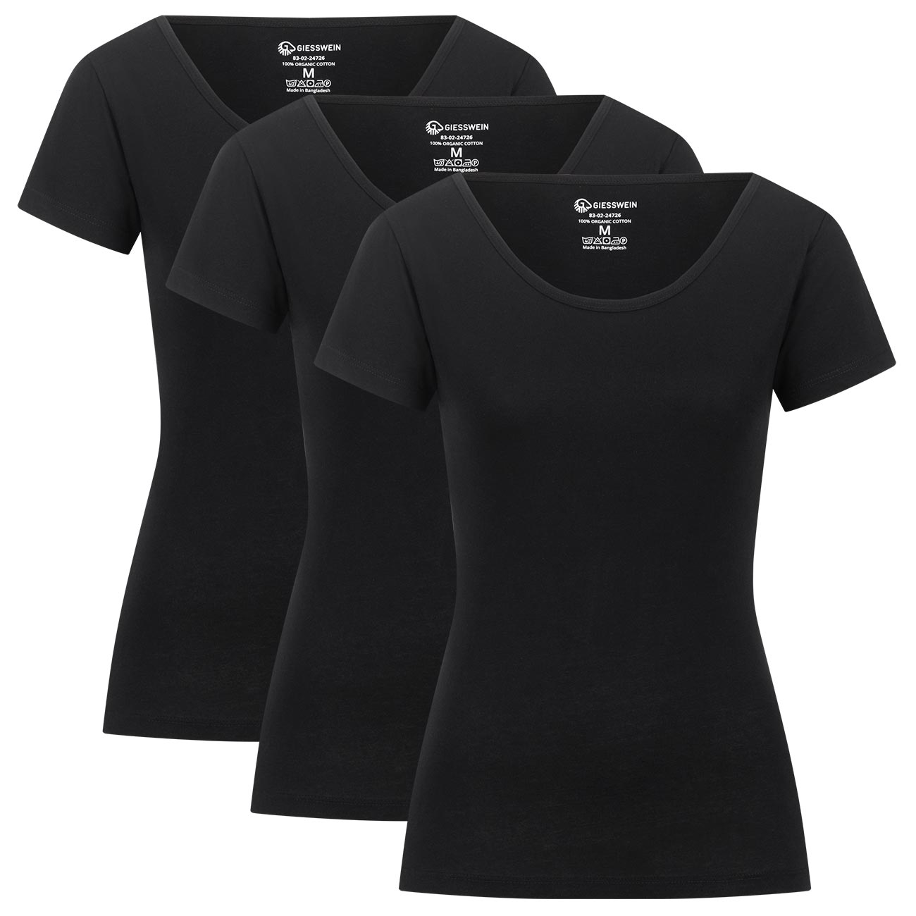 giesswein-3er-pack-t-shirt-women-slim-fit-bio-baumwolle image 1