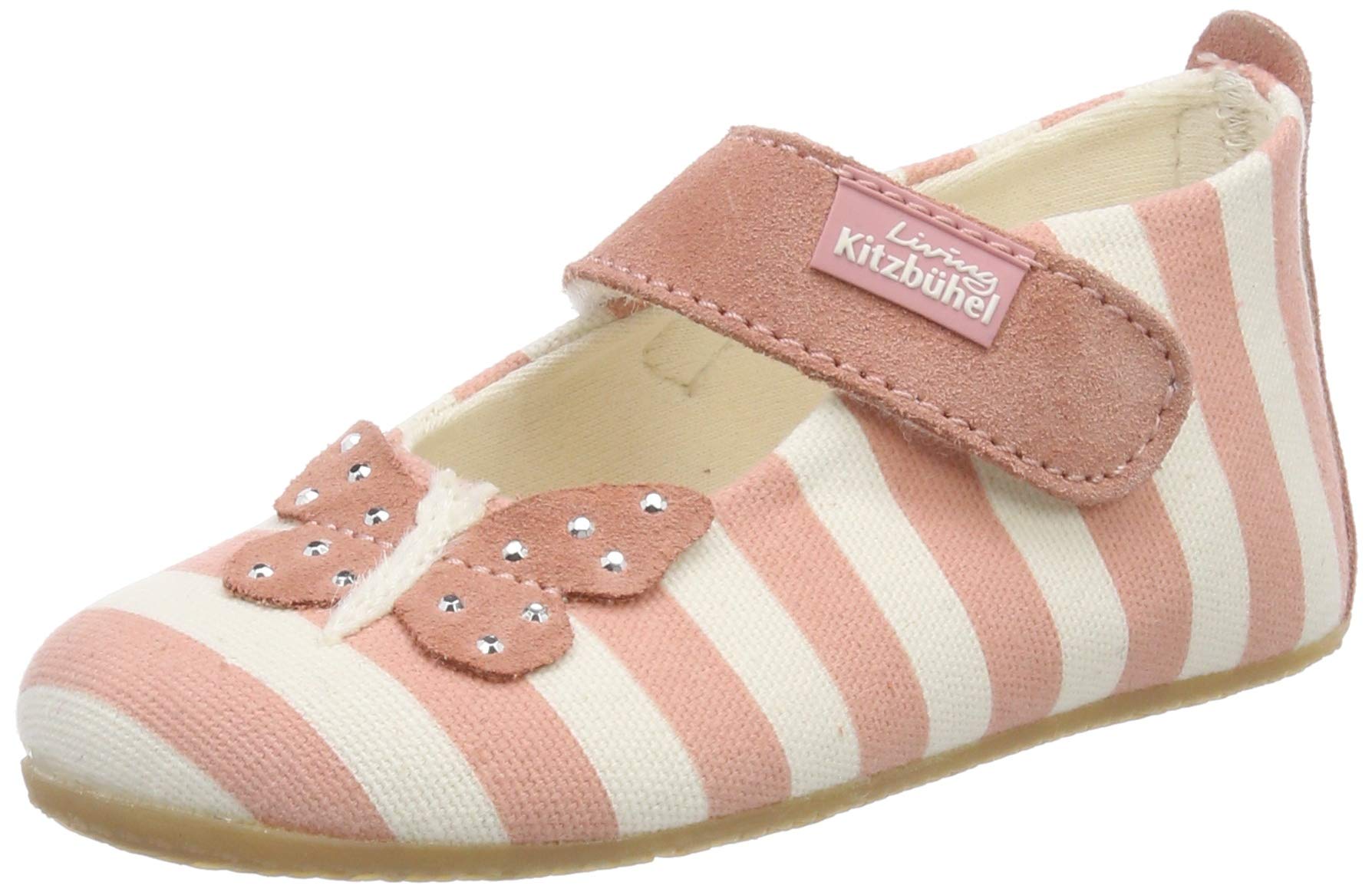 living-kitzb-hel-babyballerina-streifen-und-schmetterling-m-dchen-hausschuhe image 1