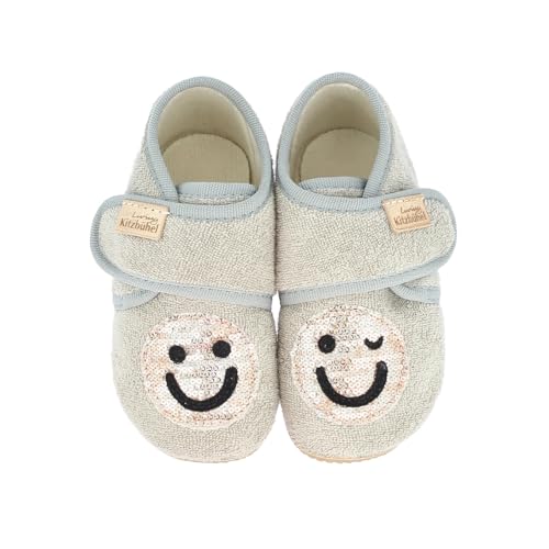 living-kitzb-hel-frottee-hausschuh-mit-klett-zwinker-smiley-bio-baumwolle image 7
