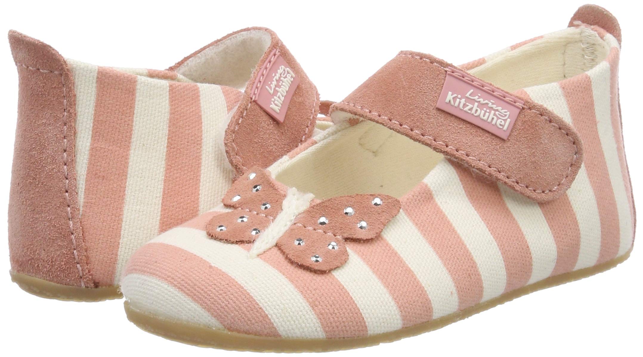 living-kitzb-hel-babyballerina-streifen-und-schmetterling-m-dchen-hausschuhe image 7