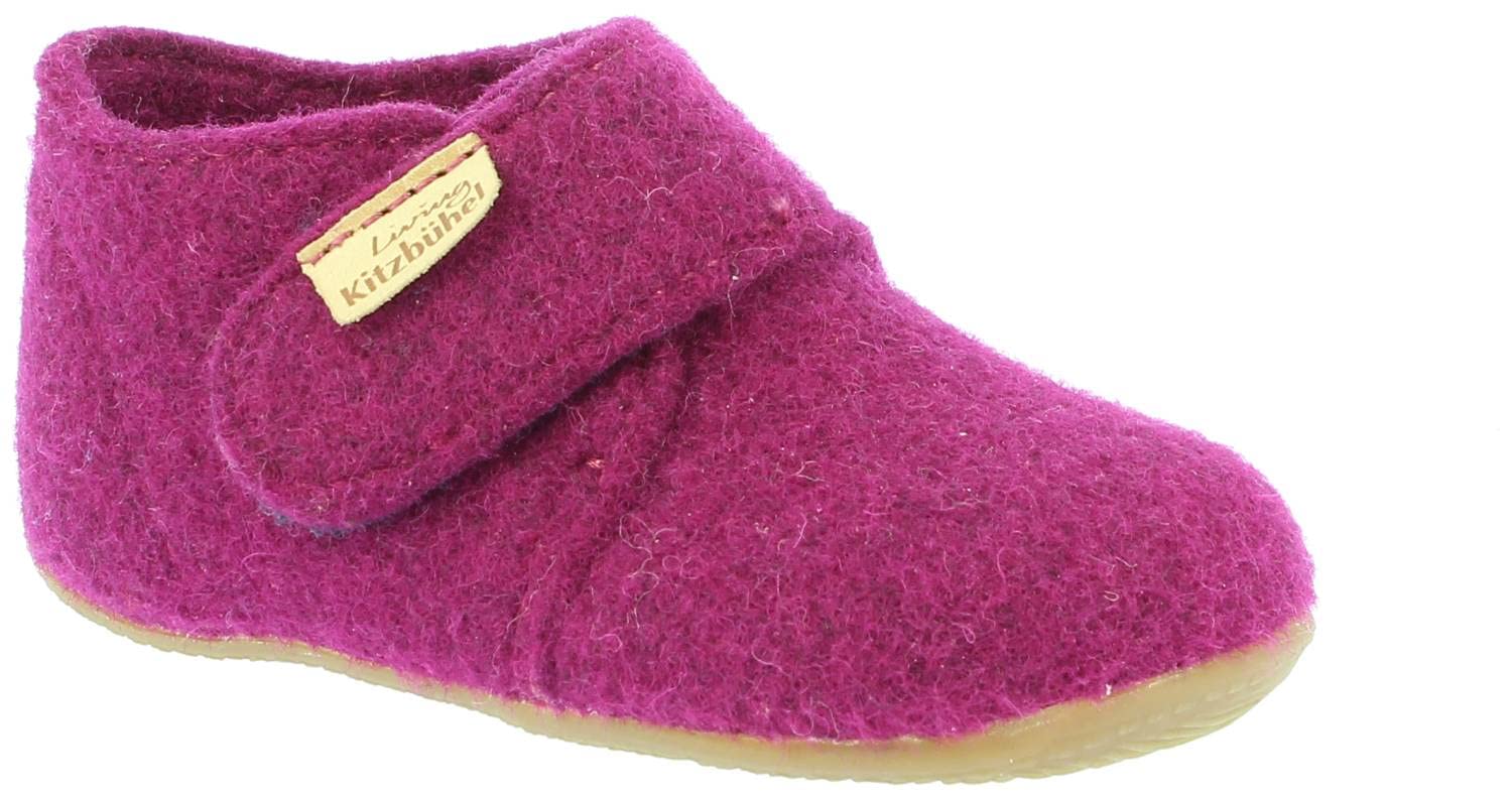 living-kitzb-hel-babyklettschuh-filz-unifarben-m-dchen-hausschuh image 2