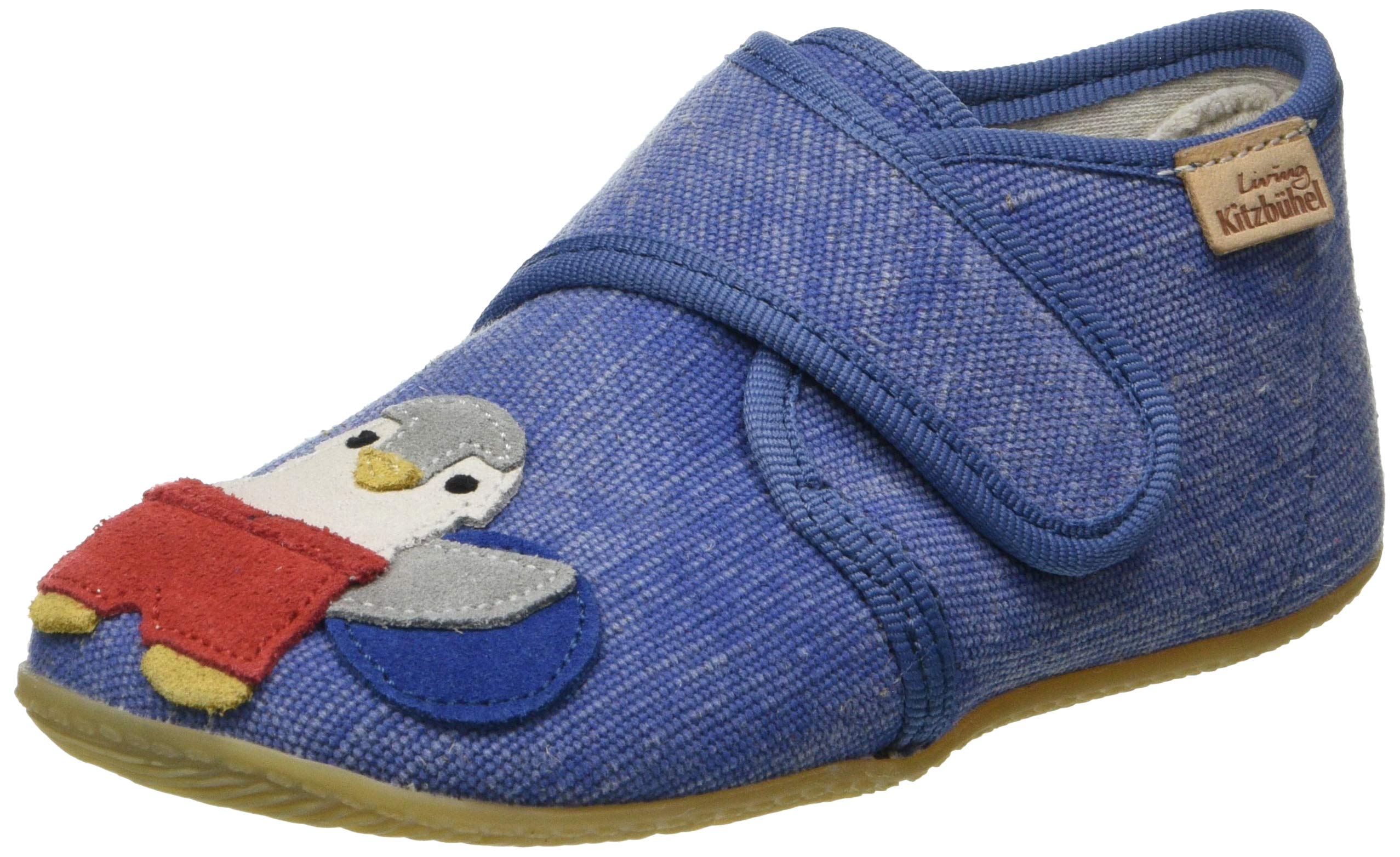 living-kitzb-hel-babyklettschuh-eisb-r-pinguin-recycled-cotton-hausschuh-jungen image 1