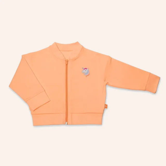 orangenkinder-einhorn-jacke-stella-pfirsich-baumwolljacke image 1