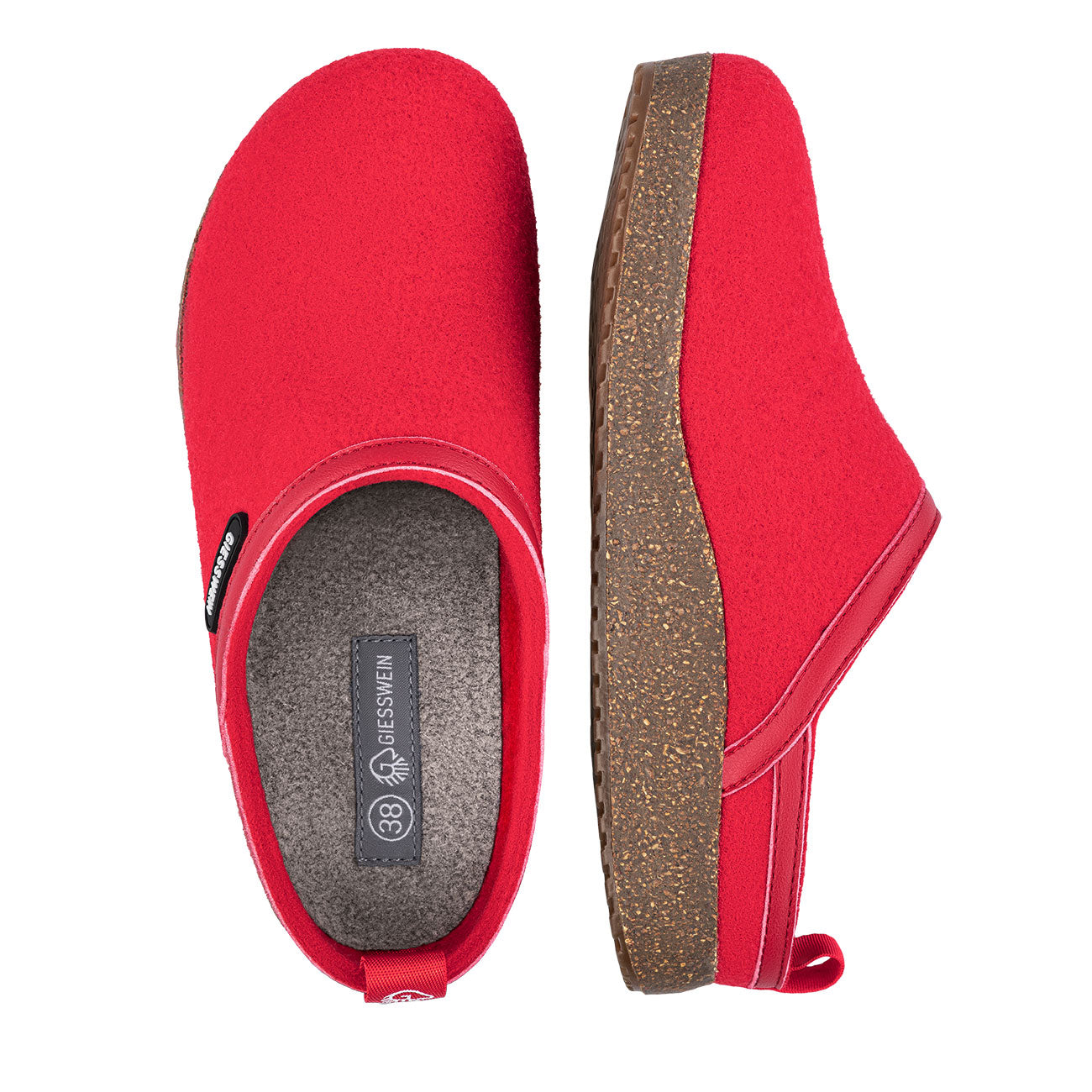 giesswein-wool-clog-wollfilz-clog-rot-grau image 8