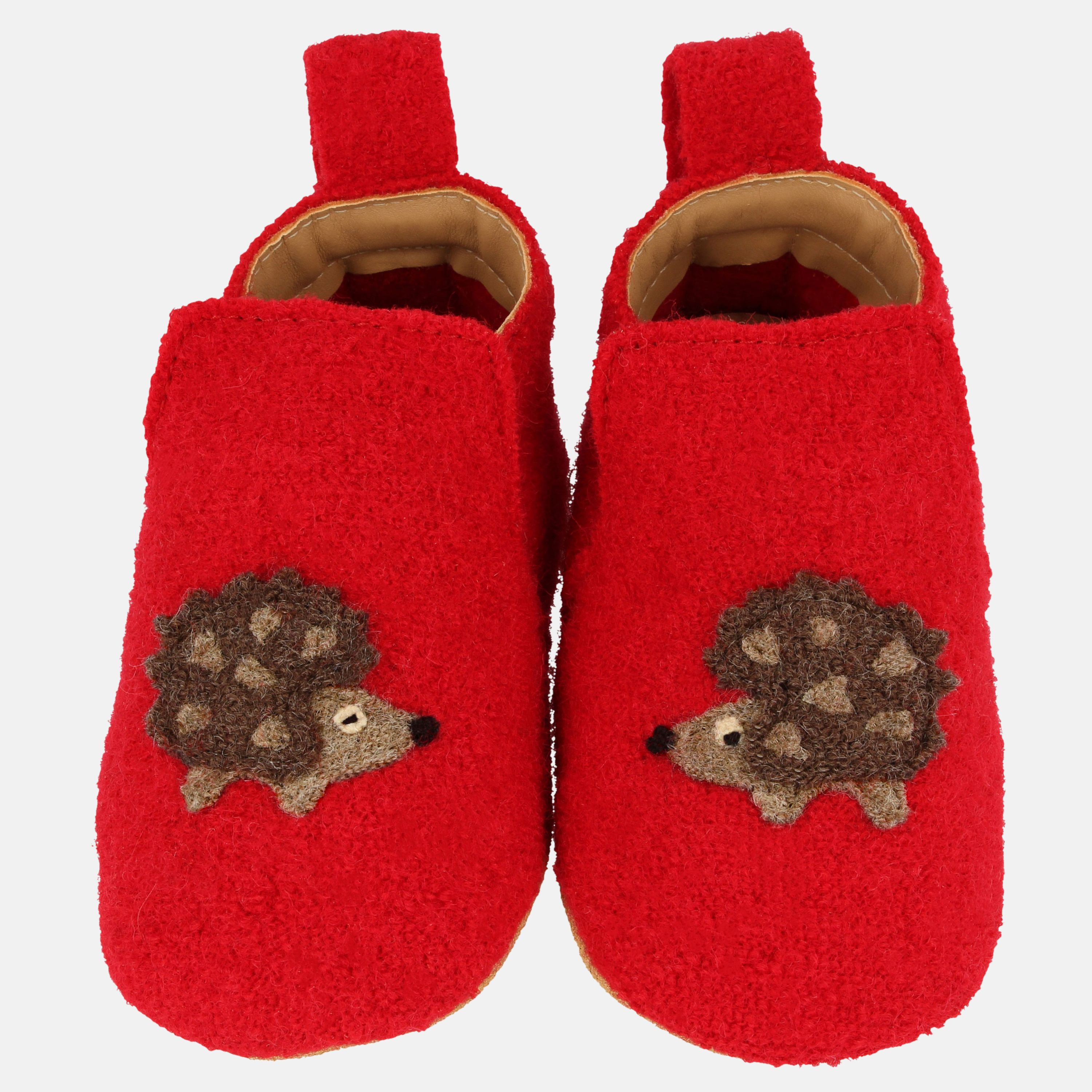 haflinger-maxl-lauflernschuh-baby-walkstoff-mit-igel-applikation image 2