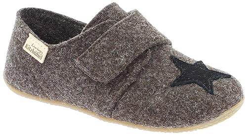 living-kitzb-hel-babyklettschuh-filz-unifarben-hausschuh-mit-stern-rutschhemmend image 4