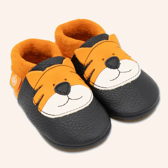 orangenkinder-amigo-tiger-tom-kinder-barfu-schuhe-kita-hausschuhe image 1