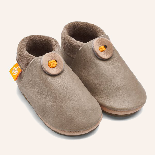 orangenkinder-amigo-beige-kinder-barfu-schuhe-kita-leder-slipper image 1