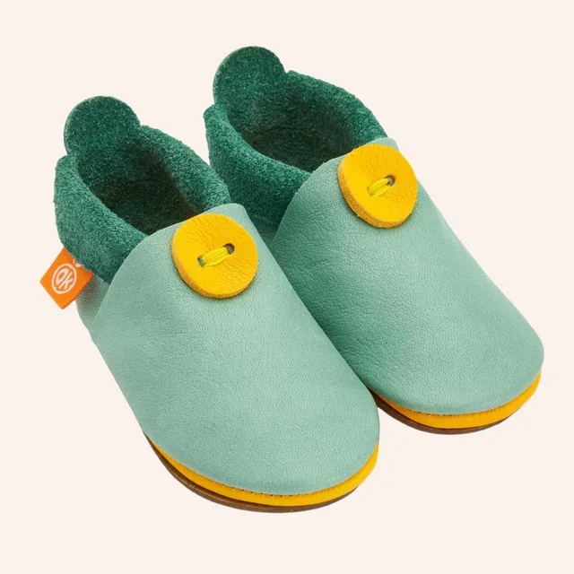 orangenkinder-amigo-gr-n-kinder-barfu-schuhe-leder-hausschuh-einfarbig image 1