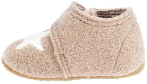living-kitzb-hel-babyklettschuh-stern-timeless-taupe-filz-slipper image 7