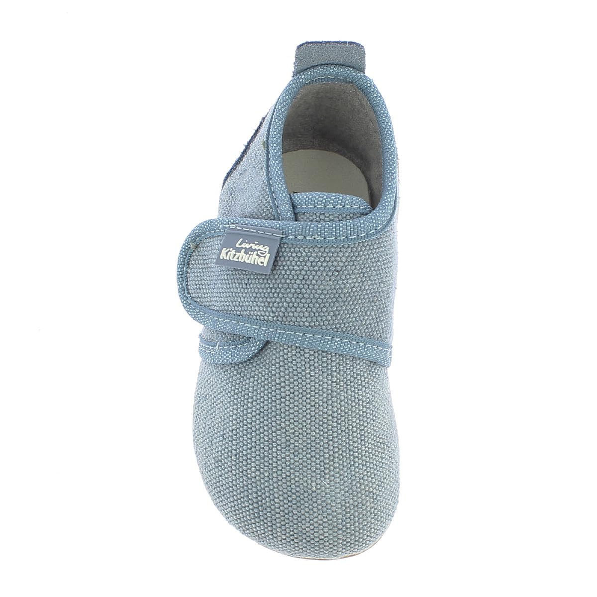 living-kitzb-hel-babyklett-velourferse-uni-linen-baby-hausschuh image 2