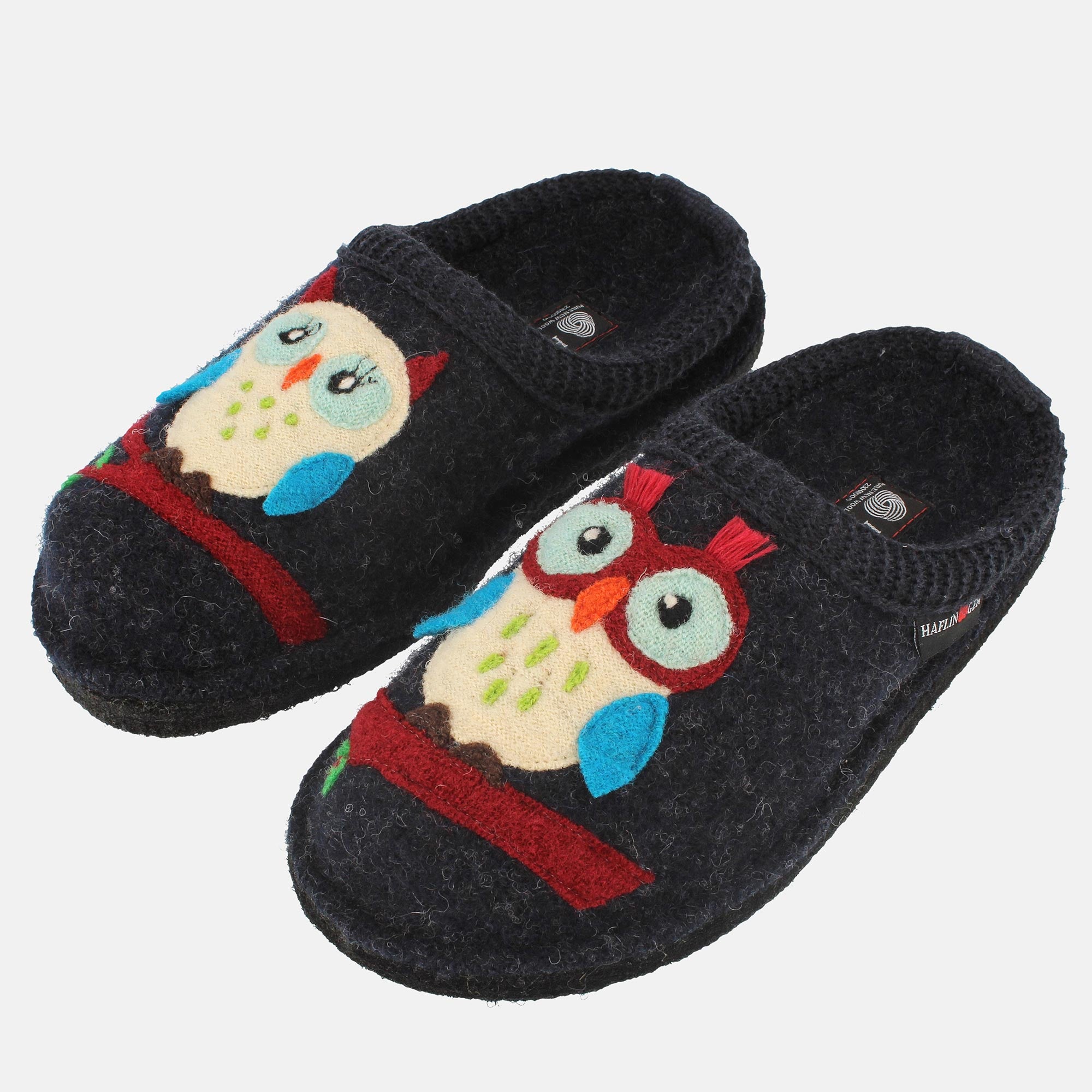 haflinger-olivia-woll-pantoffel-mit-eulenmotiv image 6