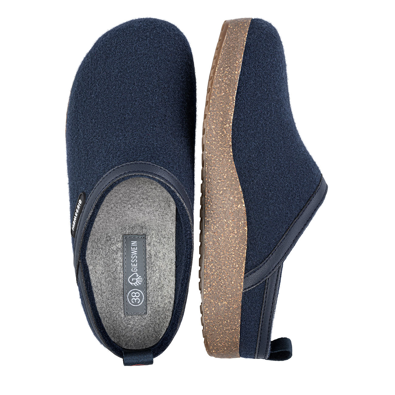 giesswein-wool-clog-wollfilz-clog-rot-grau image 3