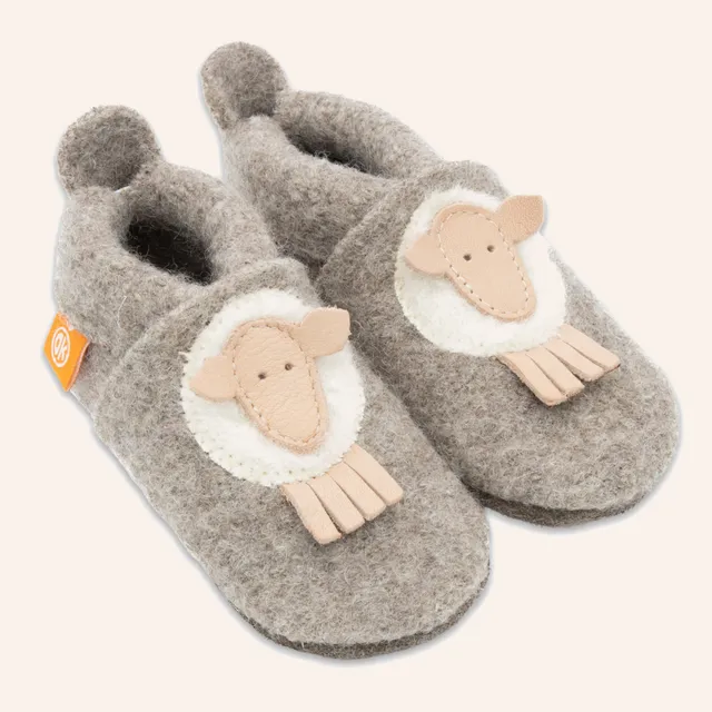 orangenkinder-m-hlie-schaf-kinder-filz-hausschuhe-aus-merinowolle image 1