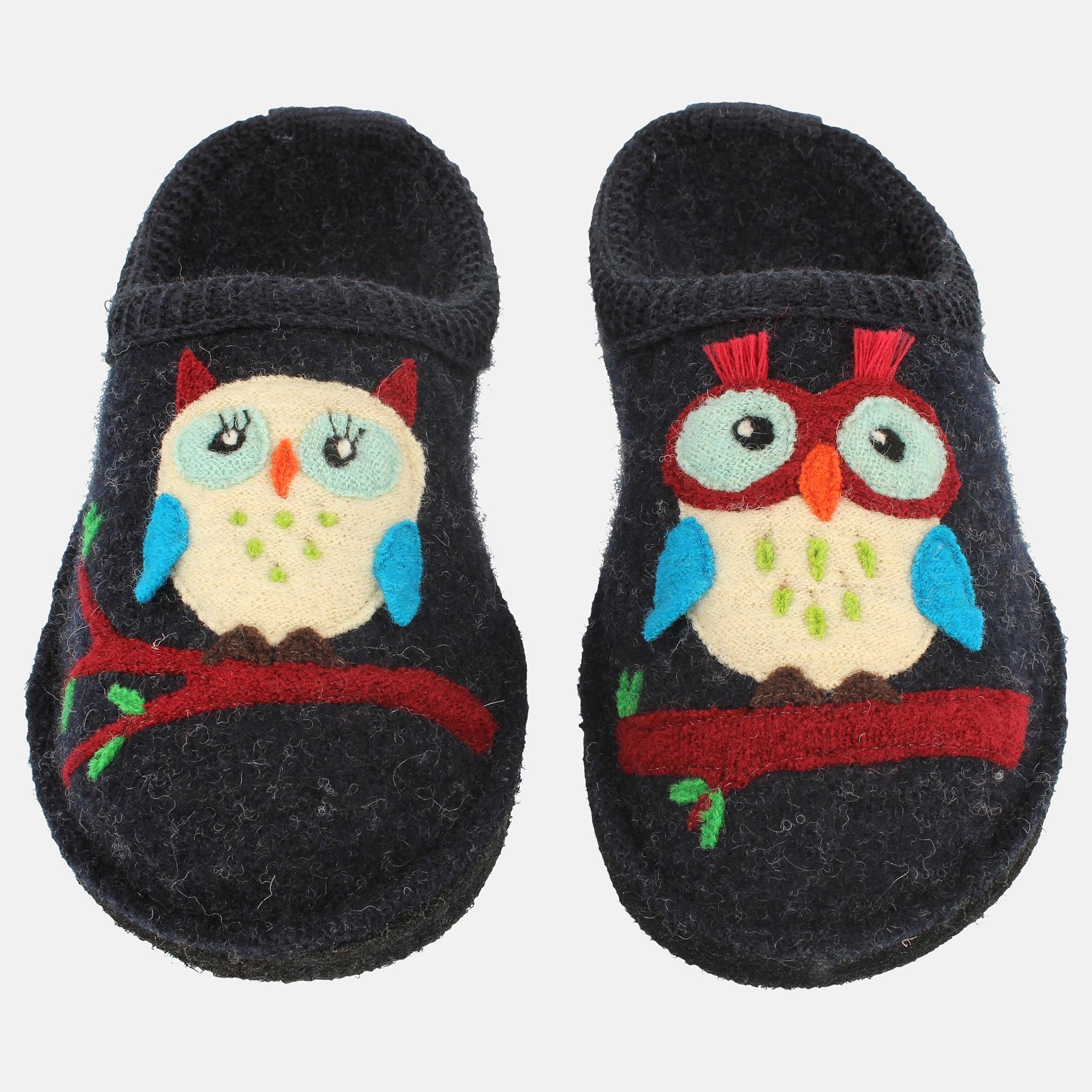 haflinger-olivia-woll-pantoffel-mit-eulenmotiv image 7