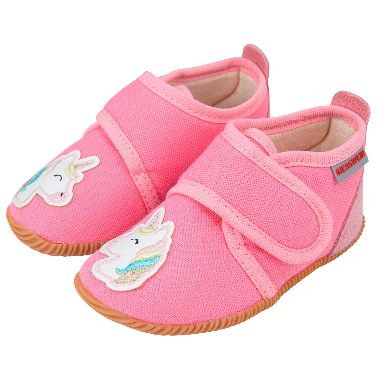 giesswein-sch-nsee-slim-fit-kinder-hausschuh-baumwolle-einhorn-gr-n-mit-klett image 6