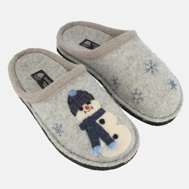 haflinger-flair-olaf-kinder-hausschuh-schneemann-aus-schurwolle image 1