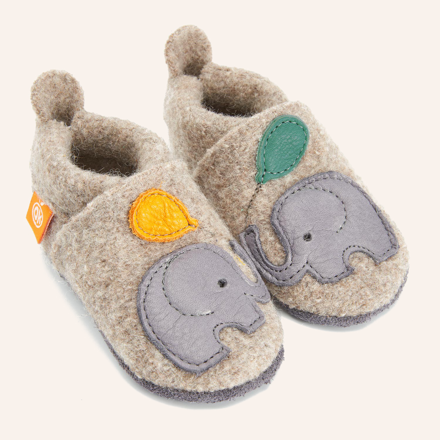 orangenkinder-elefant-benni-kinder-filzhausschuhe-aus-100-merinowolle image 1