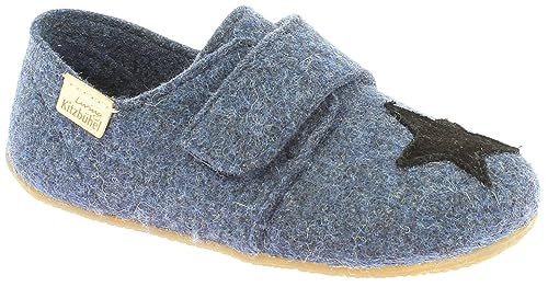 living-kitzb-hel-babyklettschuh-filz-unifarben-hausschuh-mit-stern-rutschhemmend image 5