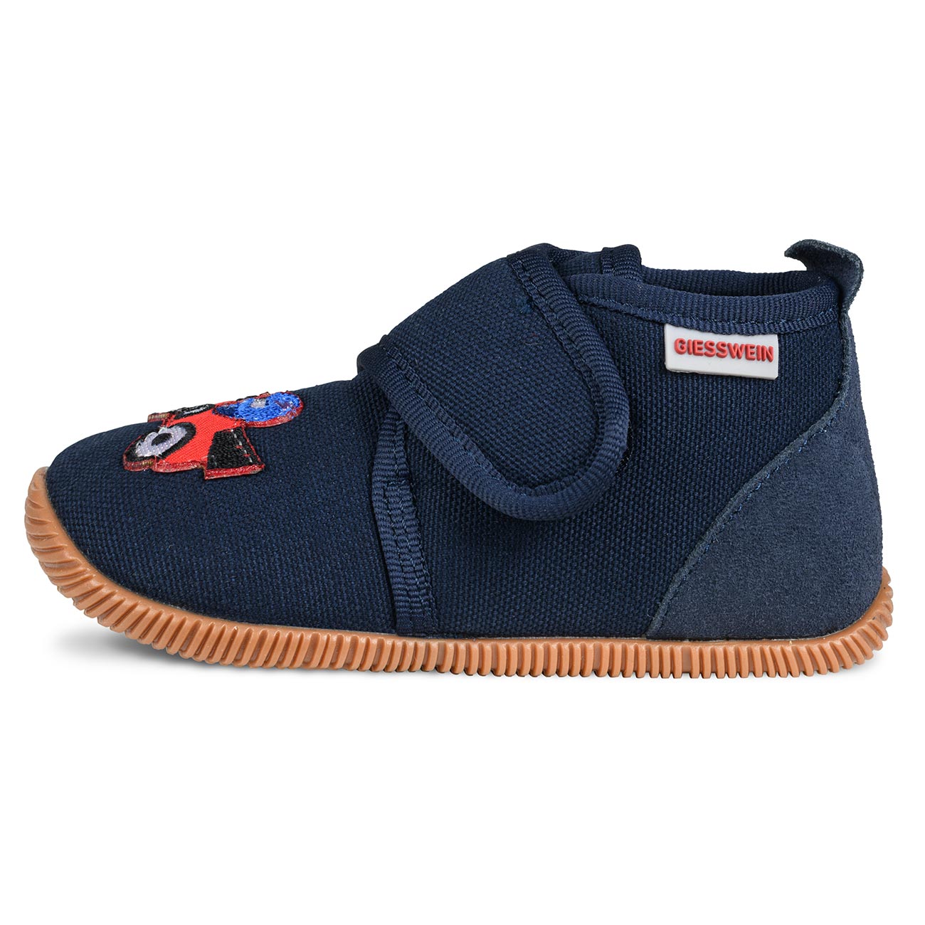 giesswein-saarlouis-slim-fit-kinder-hausschuh-wolle-blau-klett image 4