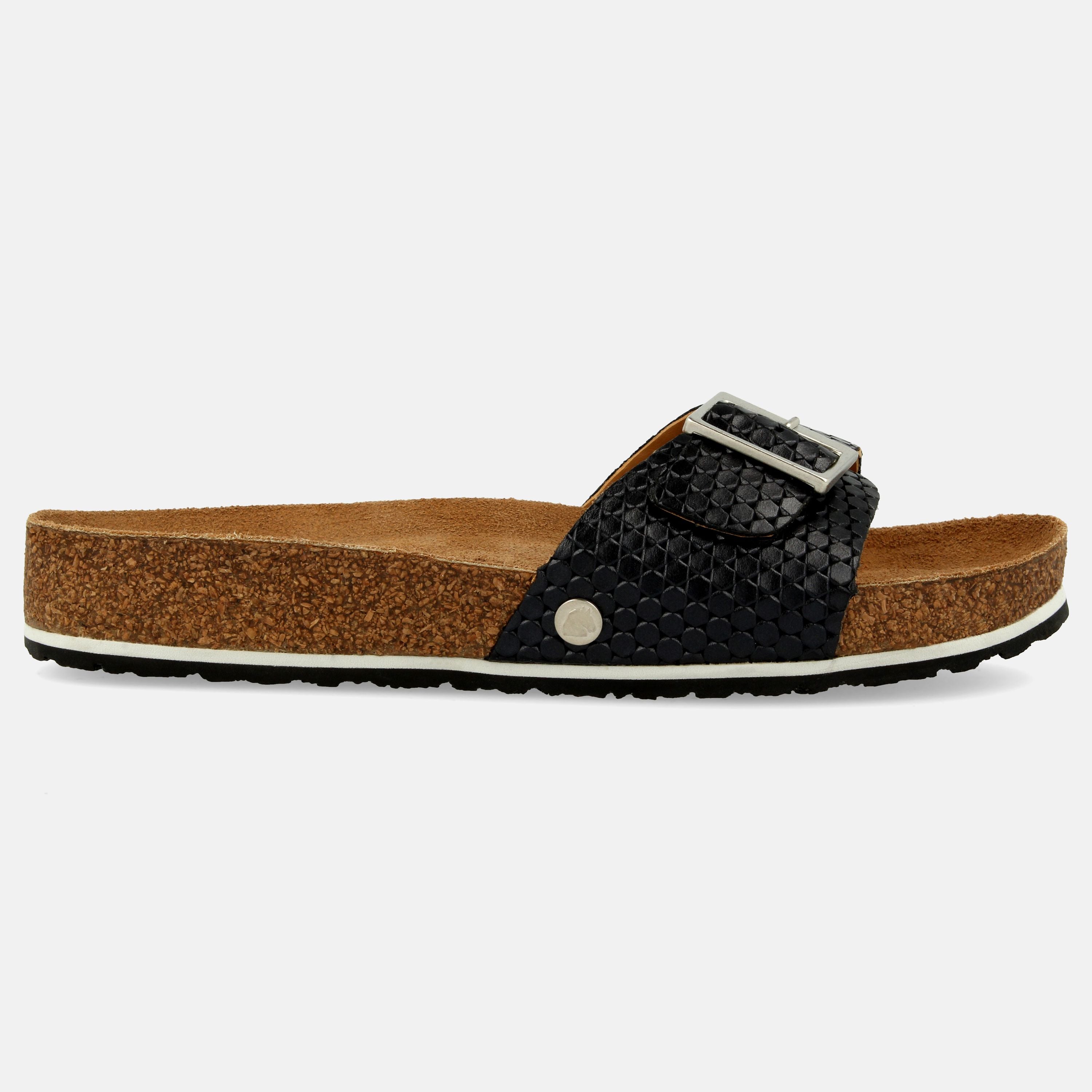 haflinger-gina-meriva-leder-pantolette-einriemer-strukturleder-perle image 1