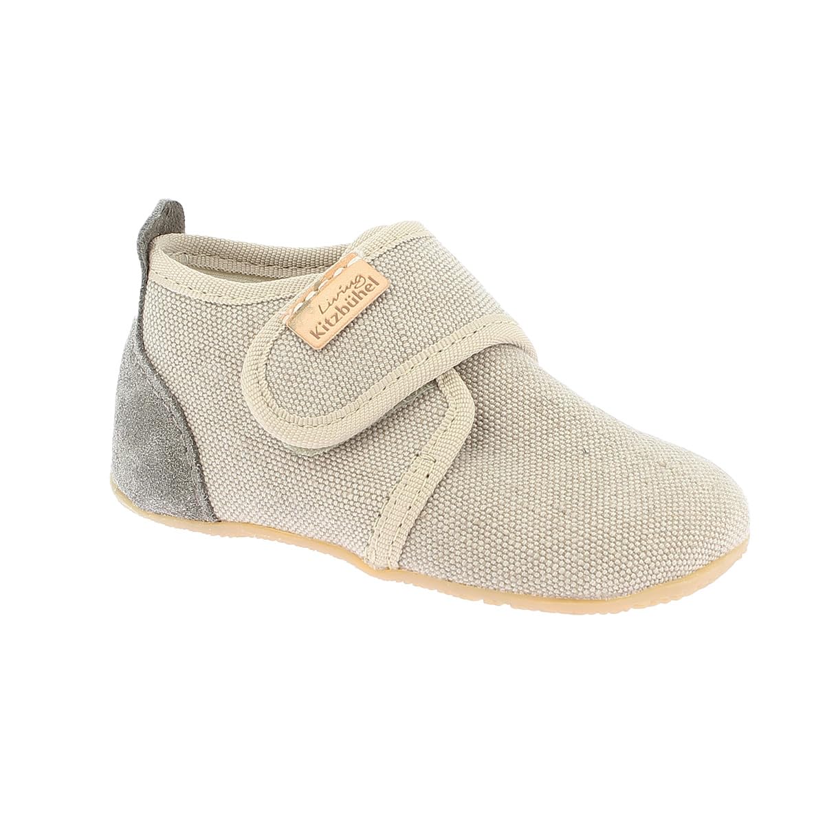 living-kitzb-hel-babyklett-velourferse-uni-linen-baby-hausschuh image 6