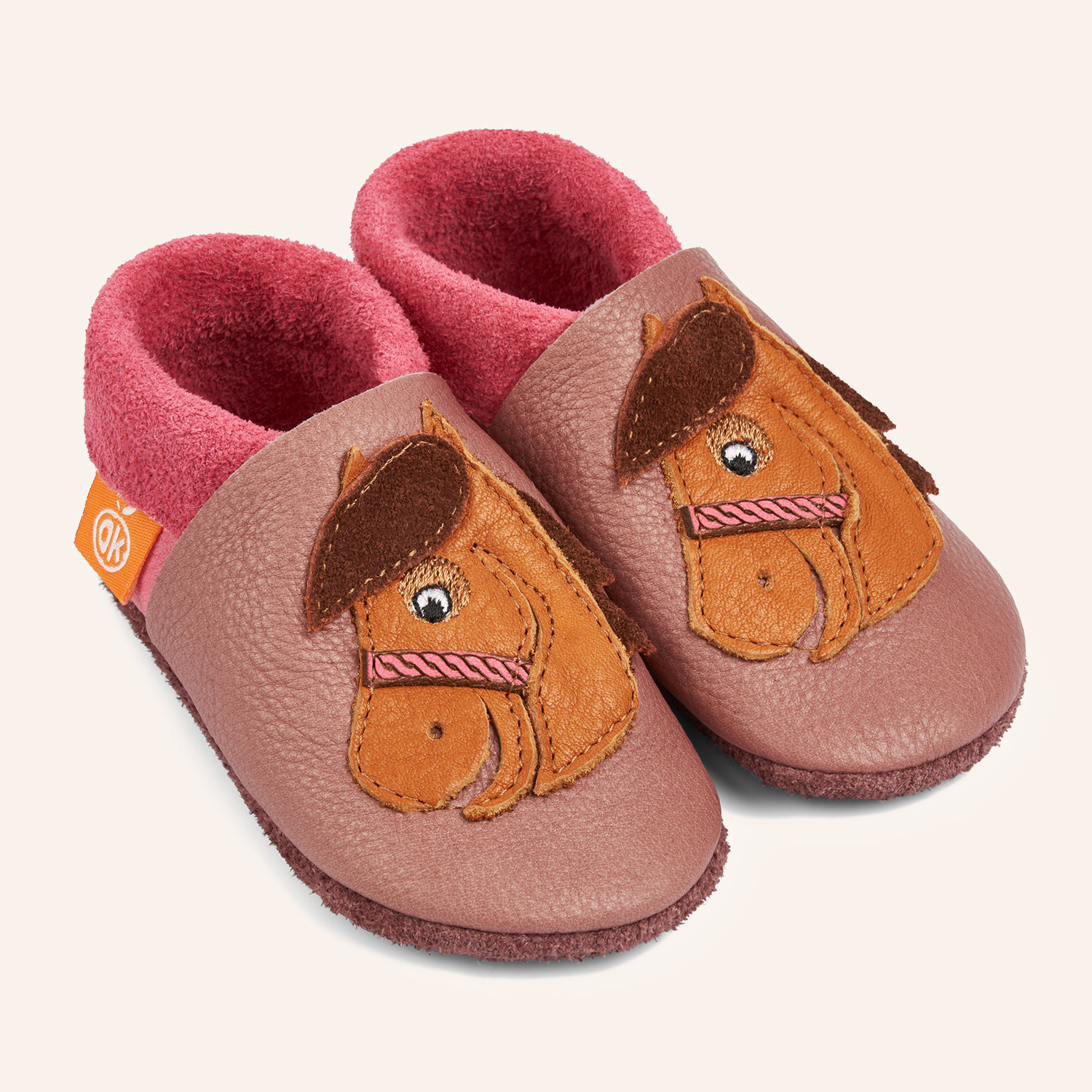 orangenkinder-krabbel-hausschuhe-paula-das-pony-kita-barfu-indoor-schuh image 1