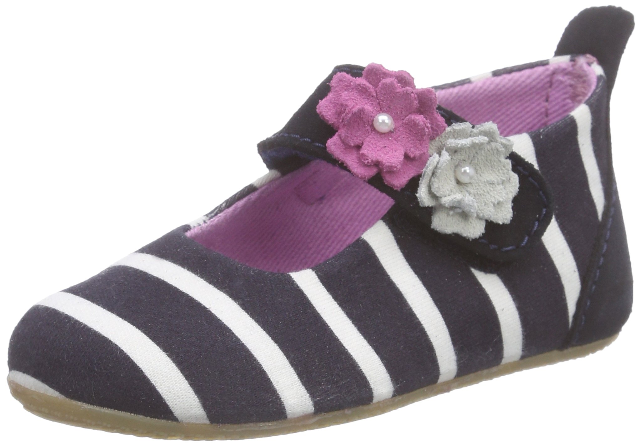 living-kitzb-hel-baby-ball-streifen-wei-mit-blumen-m-dchen-ballerina-hausschuh image 1