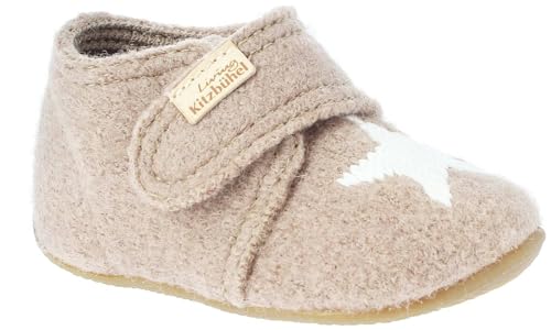 living-kitzb-hel-babyklettschuh-stern-timeless-taupe-filz-slipper image 5
