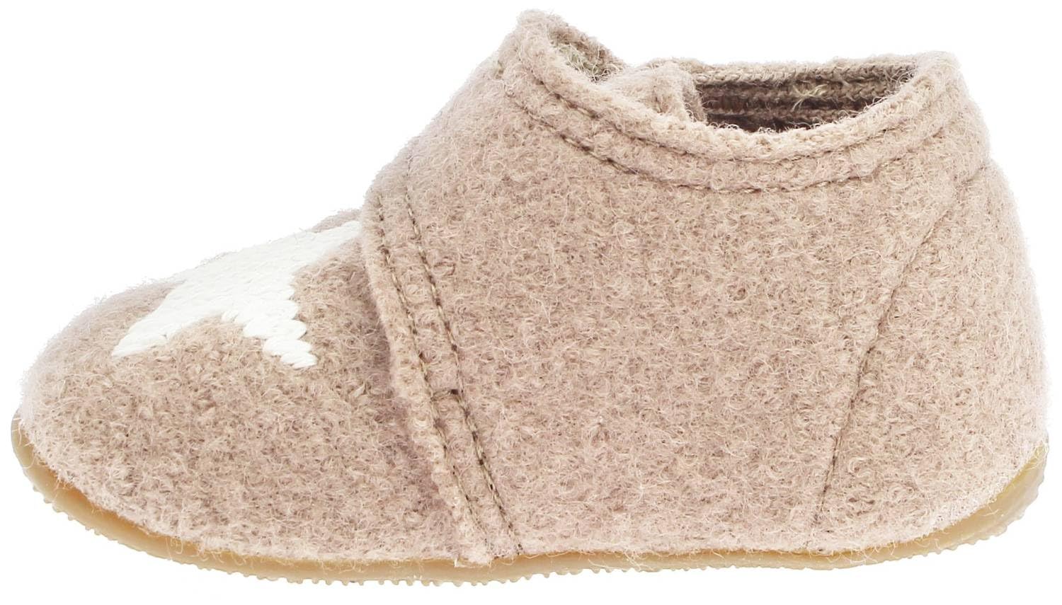 living-kitzb-hel-babyklettschuh-stern-timeless-taupe-filz-slipper image 3