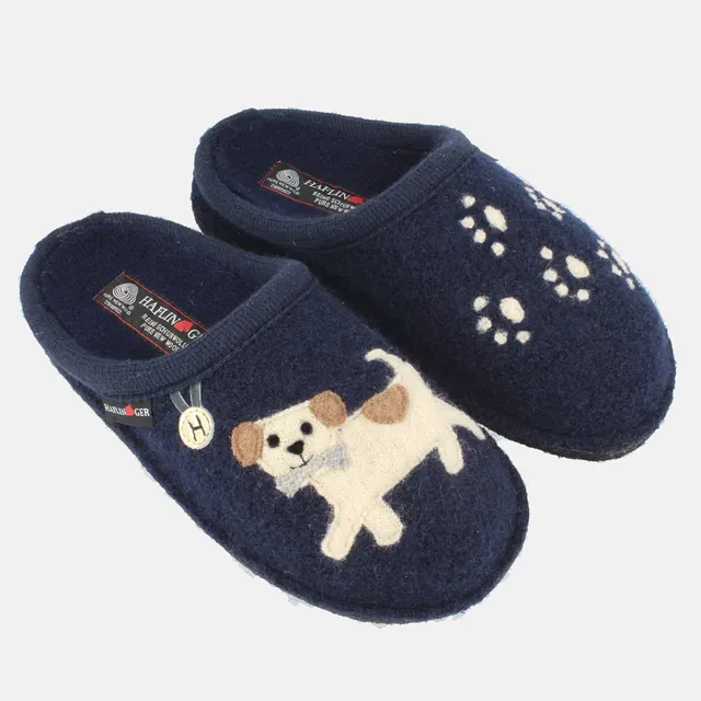 haflinger-flair-fido-wollwalk-hausschuh-mit-hundemotiv image 1