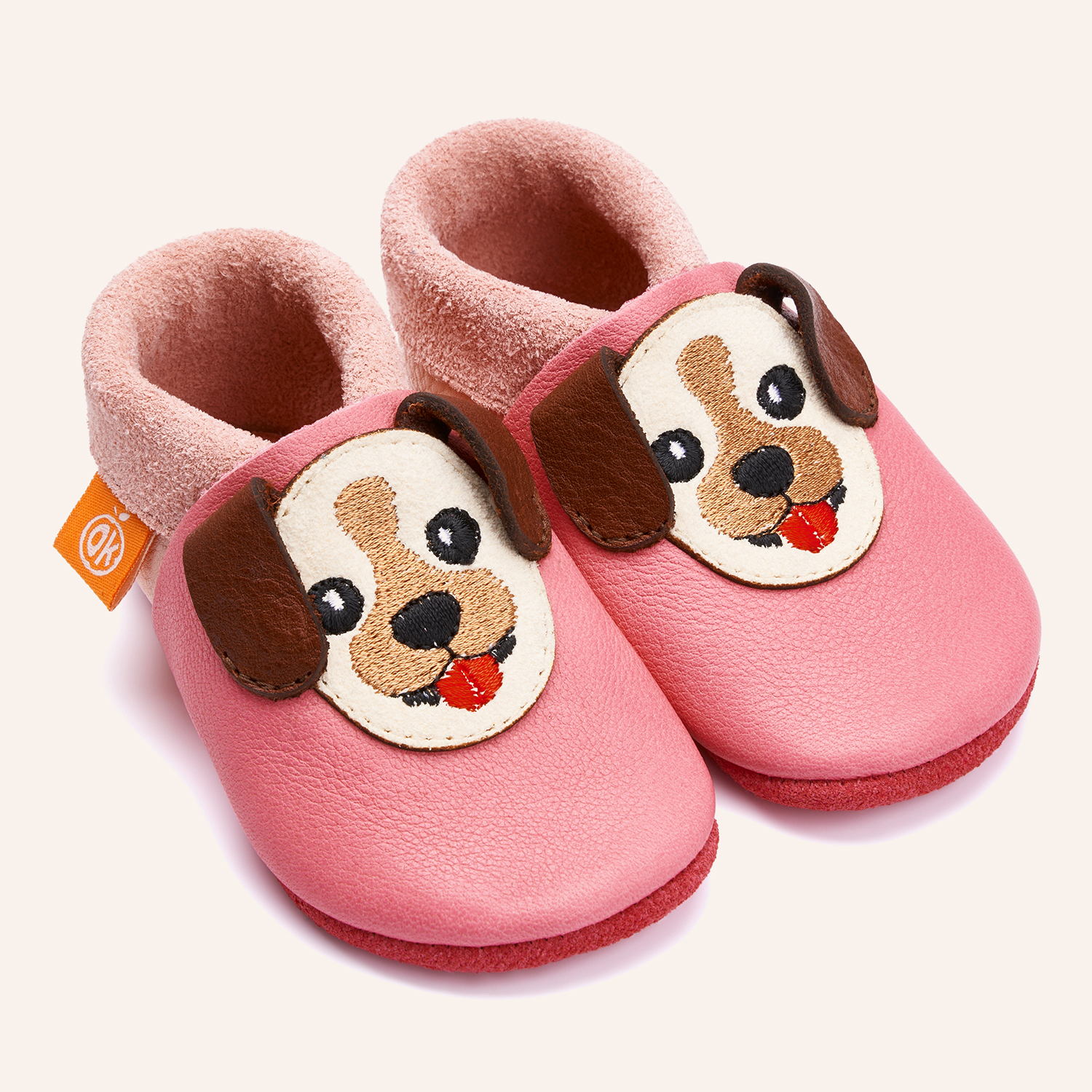 orangenkinder-wilma-welpe-kinder-lederpuschen-krabbel-und-hausschuhe image 1