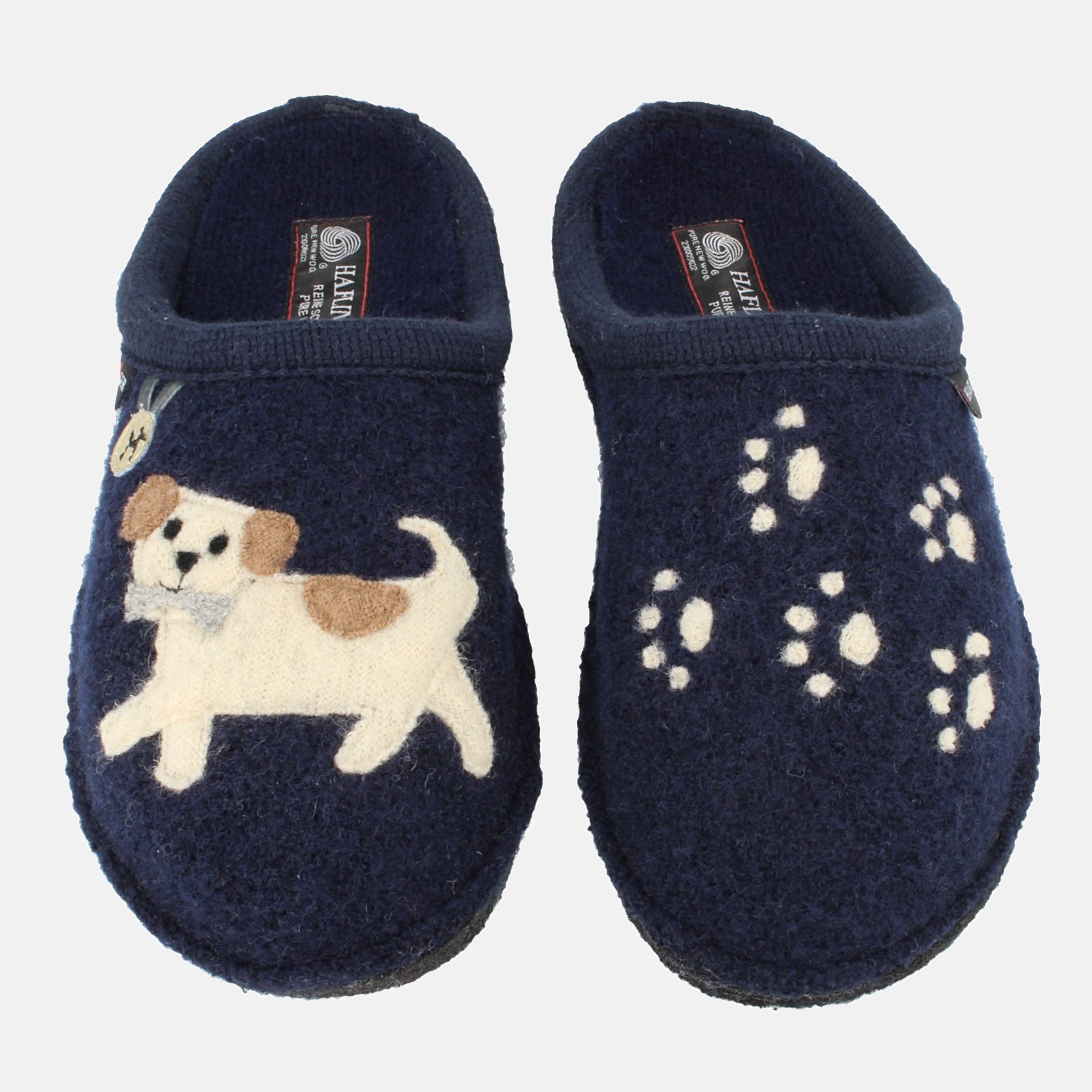 haflinger-flair-fido-wollwalk-hausschuh-mit-hundemotiv image 2