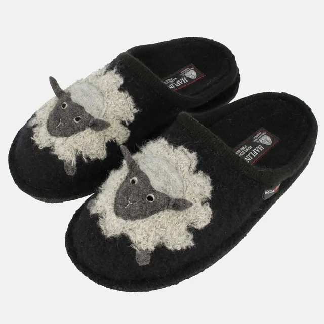 haflinger-flair-lamby-schurwolle-hausschuh-mit-schafapplikation image 1