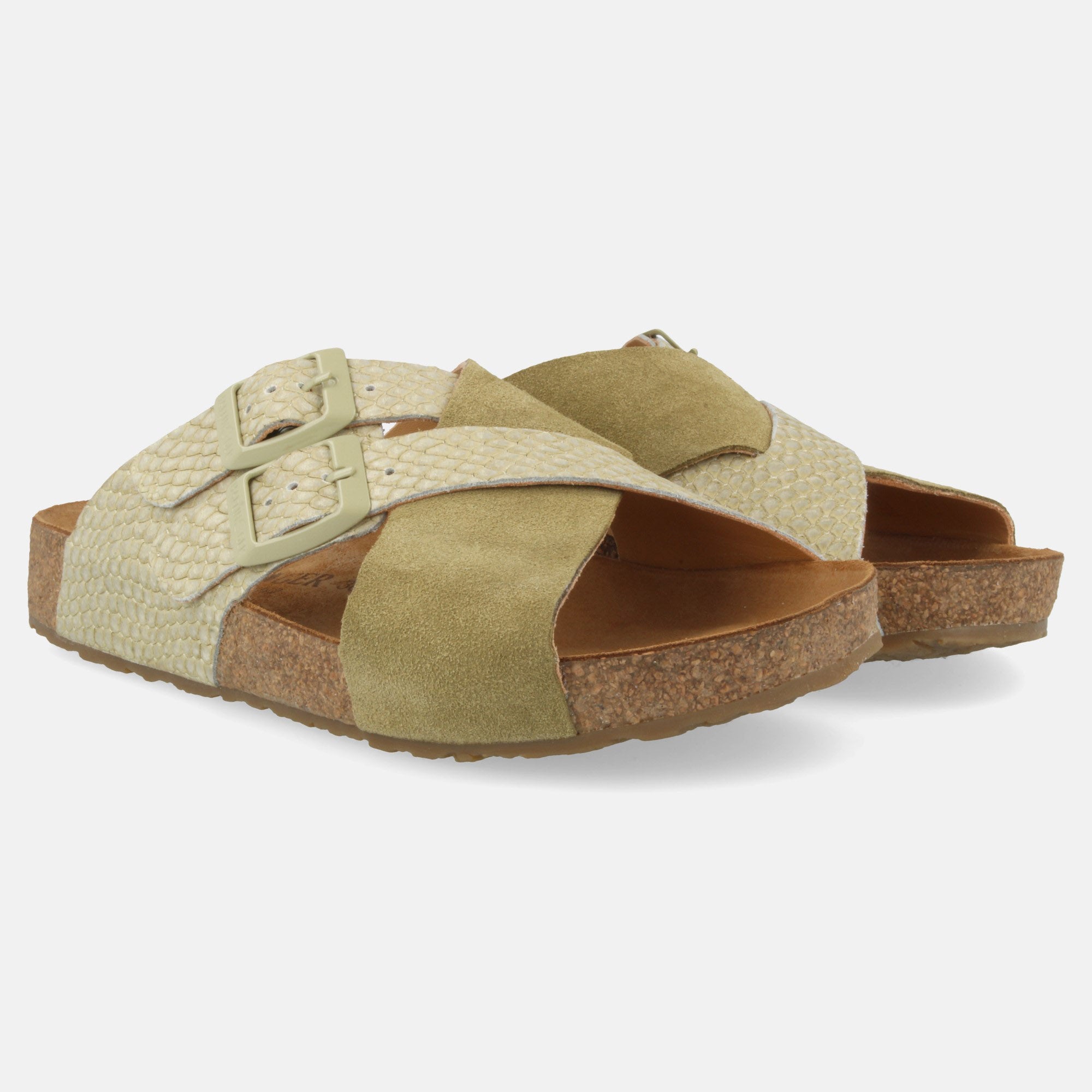 haflinger-bio-amiga-leder-pantolette-mit-korkfu-bett-und-schnalle image 2